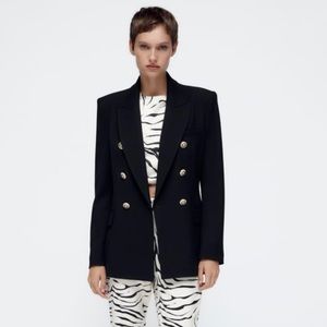 NWT Zara, Black Tailored Blazer, Size Medium